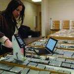 pXRF testing core samples at BEG